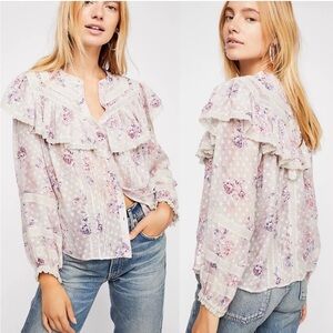 LoveShackFancy Erica Printed Top Free People